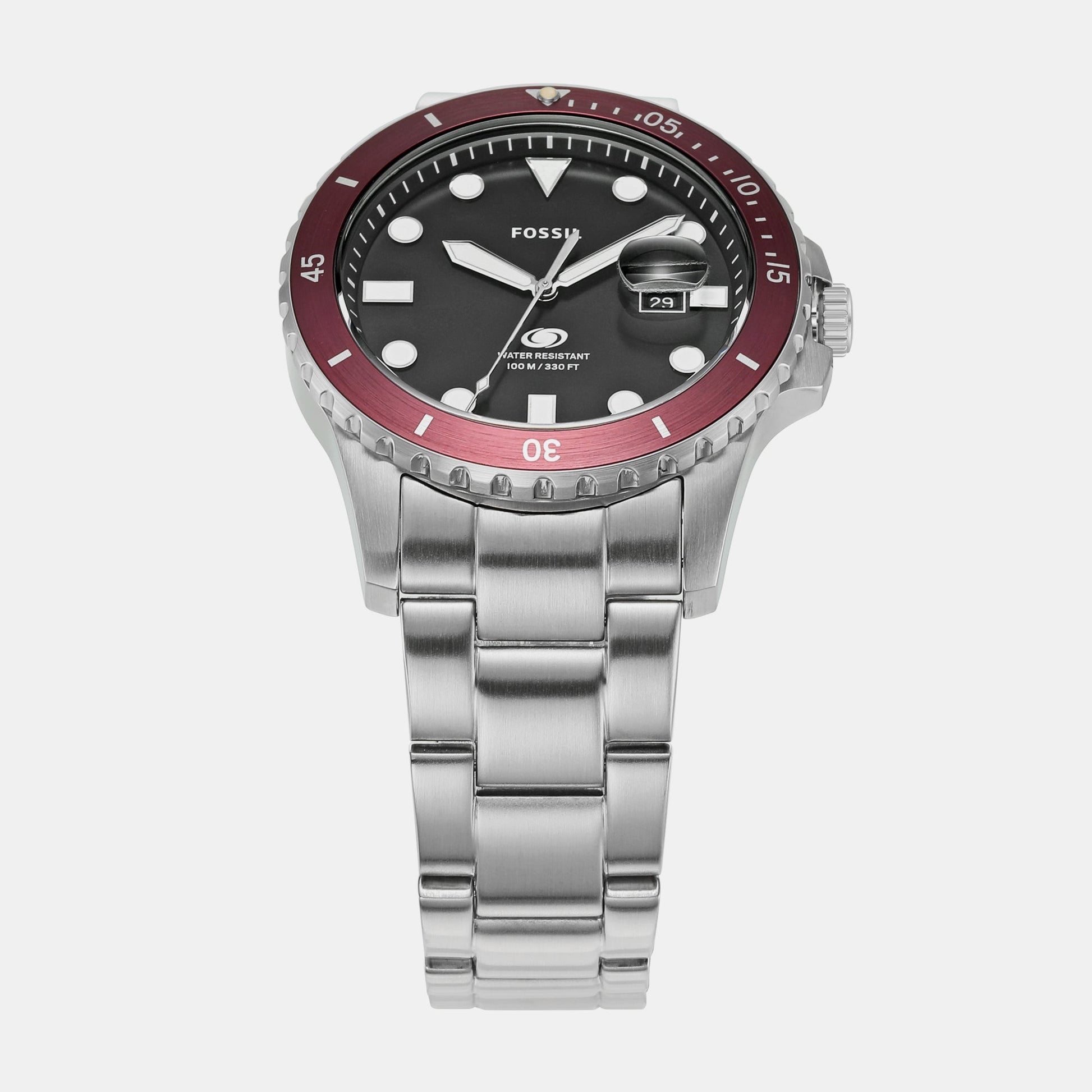 Fossil Blue Dive Men Quartz Black Dial Analog Stainless Steel Watch FS6013