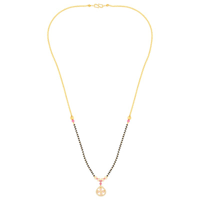 Pink Diamond Flower Mangalsutra For Women