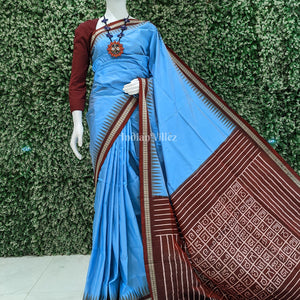 Copper Sulphate Varnamala Odisha Ikat Sambalpuri Silk Saree