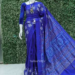Blue Contemporary Pasapali Sambalpuri Silk Saree