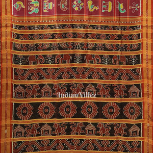 Maroon Nabakothi Khandua Silk Saree