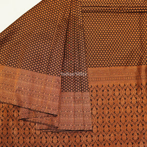 Copper Black Pure Kanjivaram Silk Saree