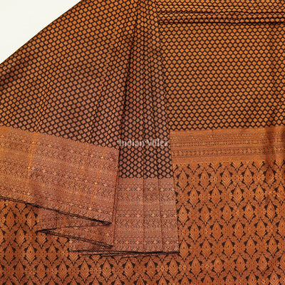 Copper Black Pure Kanjivaram Silk Saree
