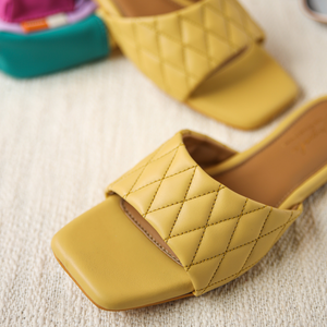Summer Melon Quilted Slides