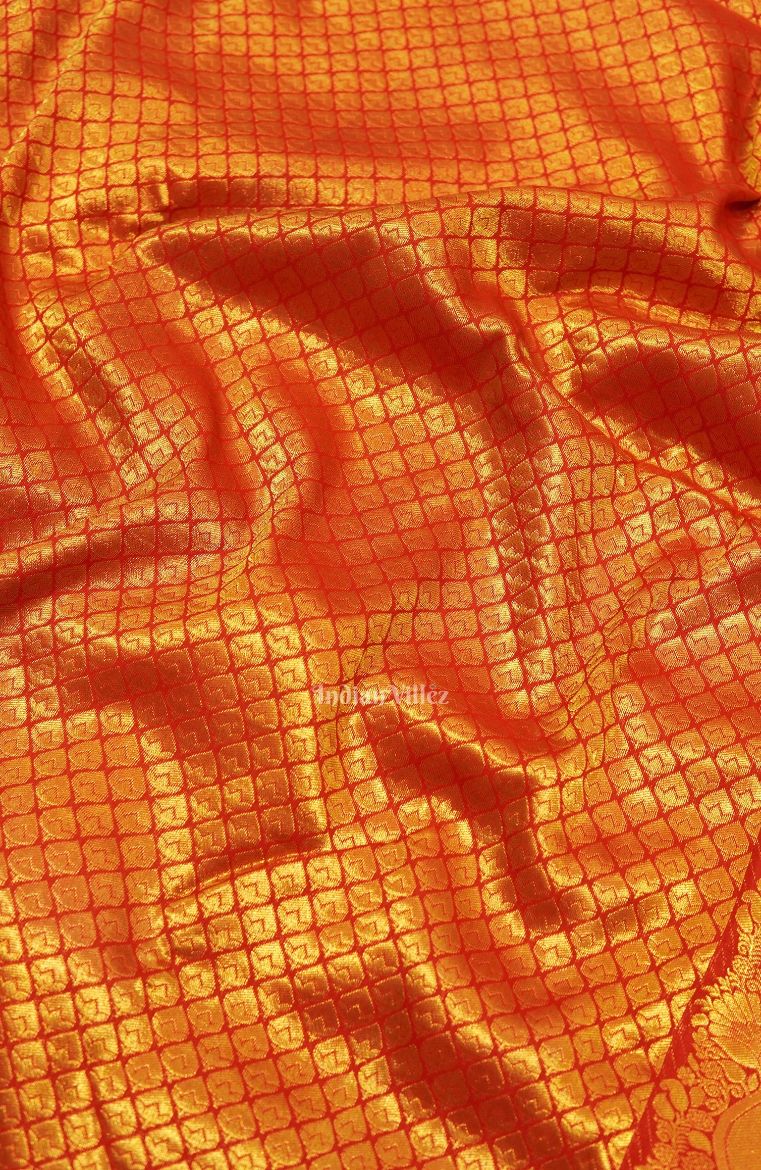 Red With Golden Pure Kanjivaram Silk Saree
