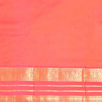 Cream floral buttas silk saree with korvai border of rekku , mayil design & intricate jaal zari design pallu