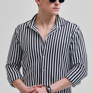 Black Stripes Slim Fit Shirt