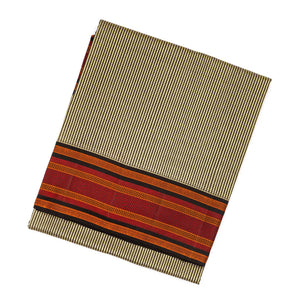 Black Handloom Kora Silk Saree With Checks & Thread Work Border