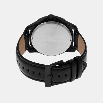 Banks Men Quartz Black Dial Analog Leather Watch AX7147SET