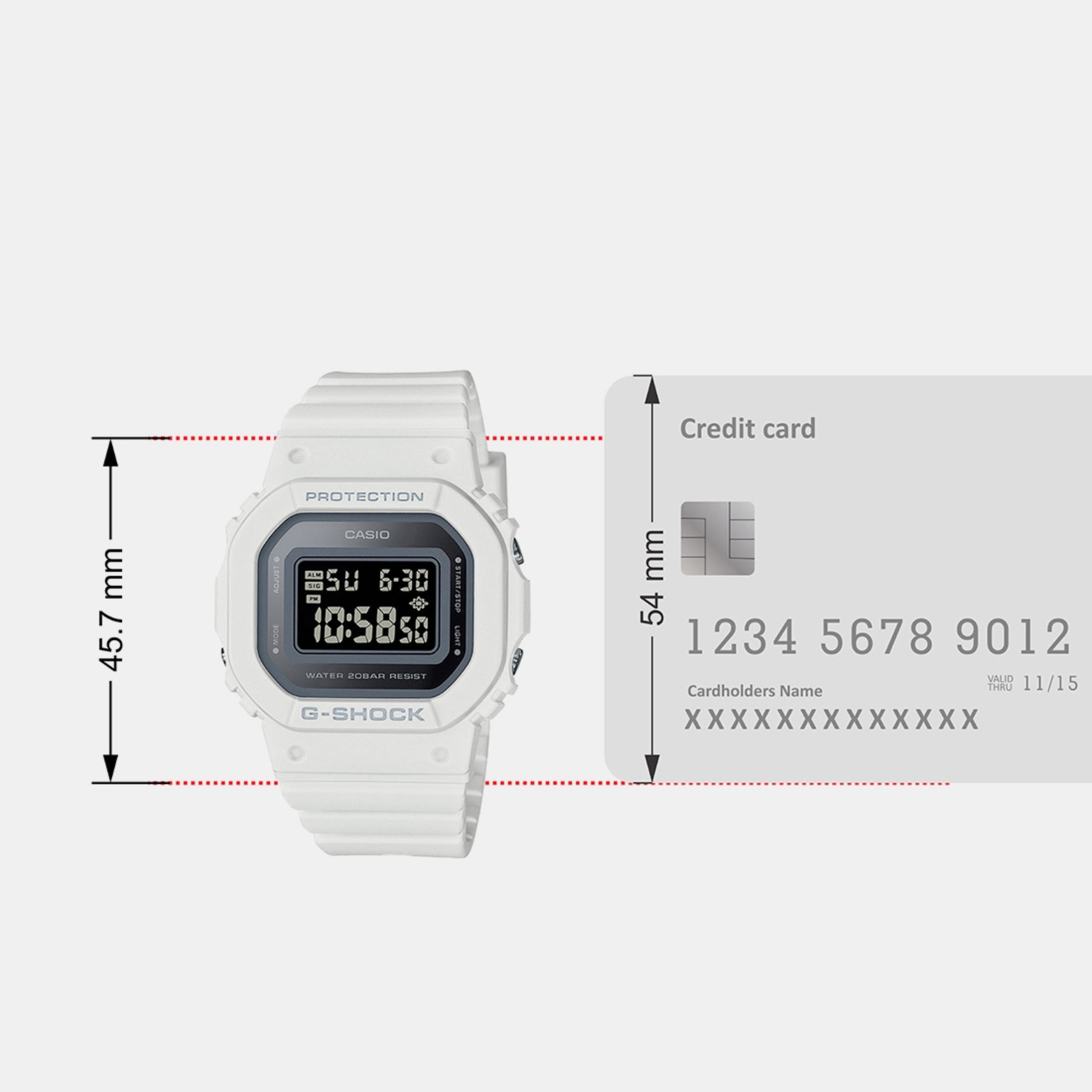 G-Shock Women Quartz Black Dial Digital Resin Watch G1355