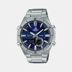 Edifice Men Quartz Blue Dial Analog-Digital Stainless Steel Watch EX457