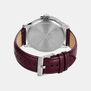 Hampton Men Quartz Grey Dial Analog Leather Watch AX2452