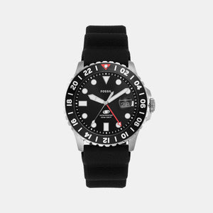 Fossil Blue GMT Men Black Dial Analog Silicone Watch FS6036