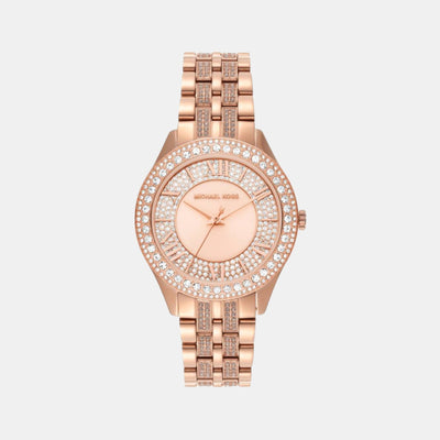Harlowe Women Quartz Rose Gold Dial Analog Stainless Steel Watch MK4710