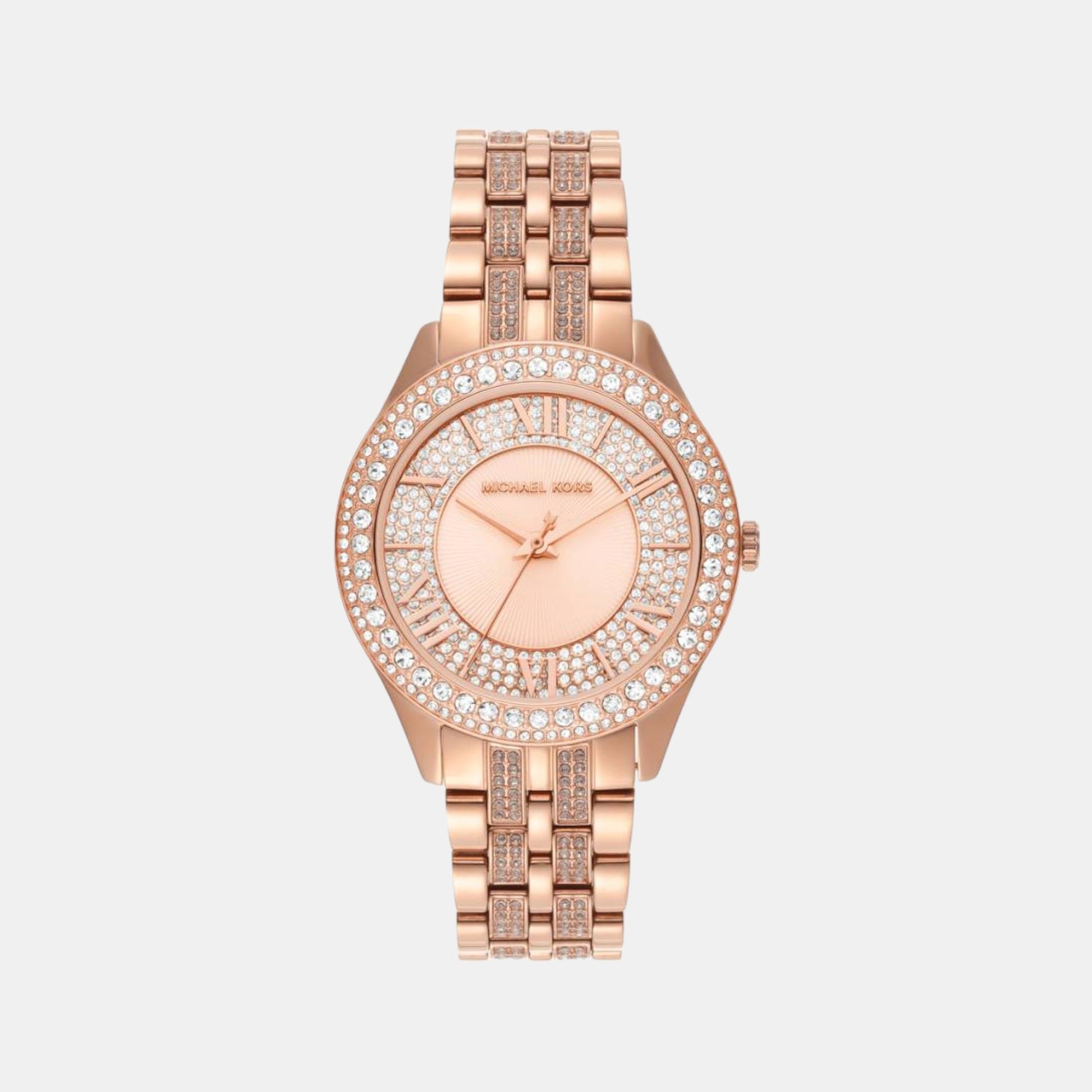 Harlowe Women Quartz Rose Gold Dial Analog Stainless Steel Watch MK4710