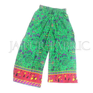 Green Base Red Border Printed Palazzo