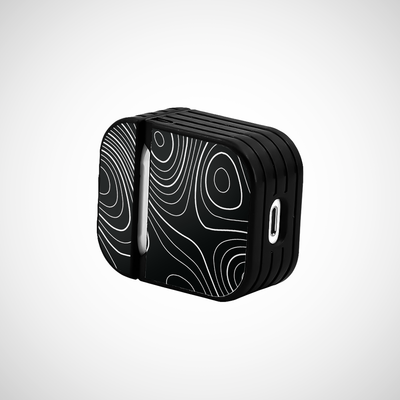 Black Topography Glass Airpods 2nd Gen Case Covers