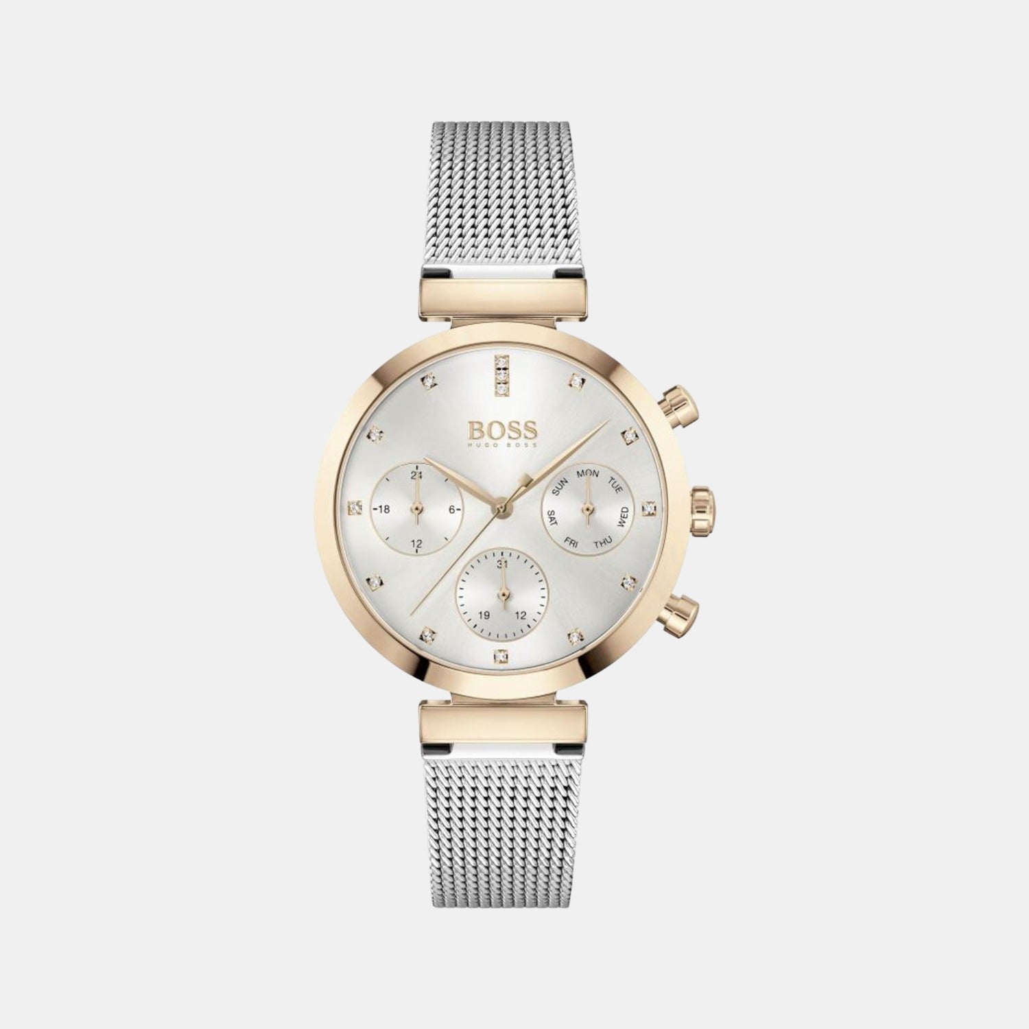 Flawless Women Quartz Silver Dial Analog Stainless Steel Watch 1502551