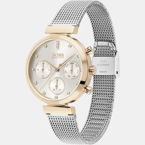 Flawless Women Quartz Silver Dial Analog Stainless Steel Watch 1502551