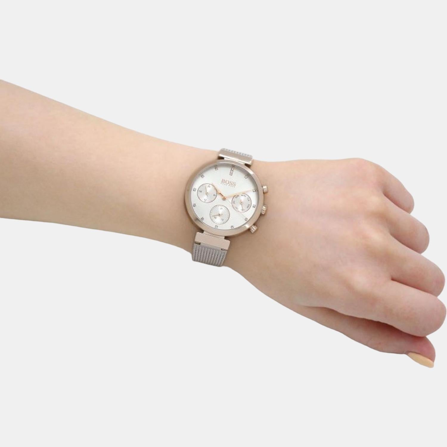 Flawless Women Quartz Silver Dial Analog Stainless Steel Watch 1502551