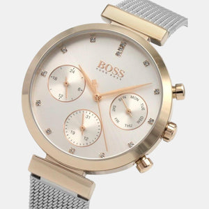 Flawless Women Quartz Silver Dial Analog Stainless Steel Watch 1502551