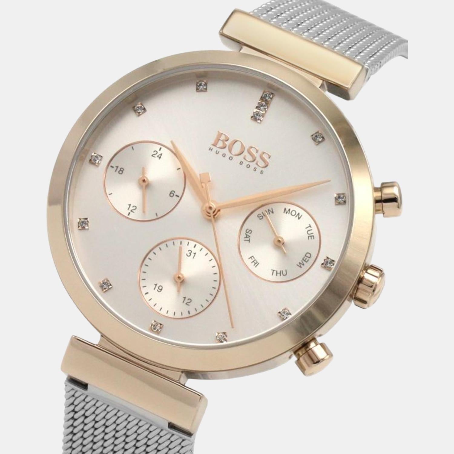 Flawless Women Quartz Silver Dial Analog Stainless Steel Watch 1502551