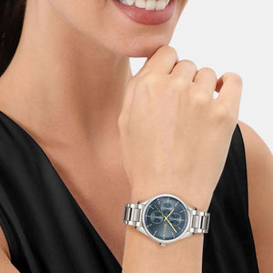 Grand Course Women Quartz Blue Dial Analog Stainless Steel Watch 1502583