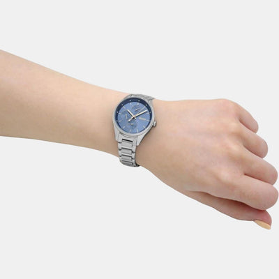 Grand Course Women Quartz Blue Dial Analog Stainless Steel Watch 1502583