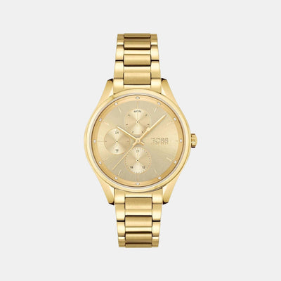 Grand Course Women Quartz Gold Dial Chronograph Stainless Steel Watch 1502584