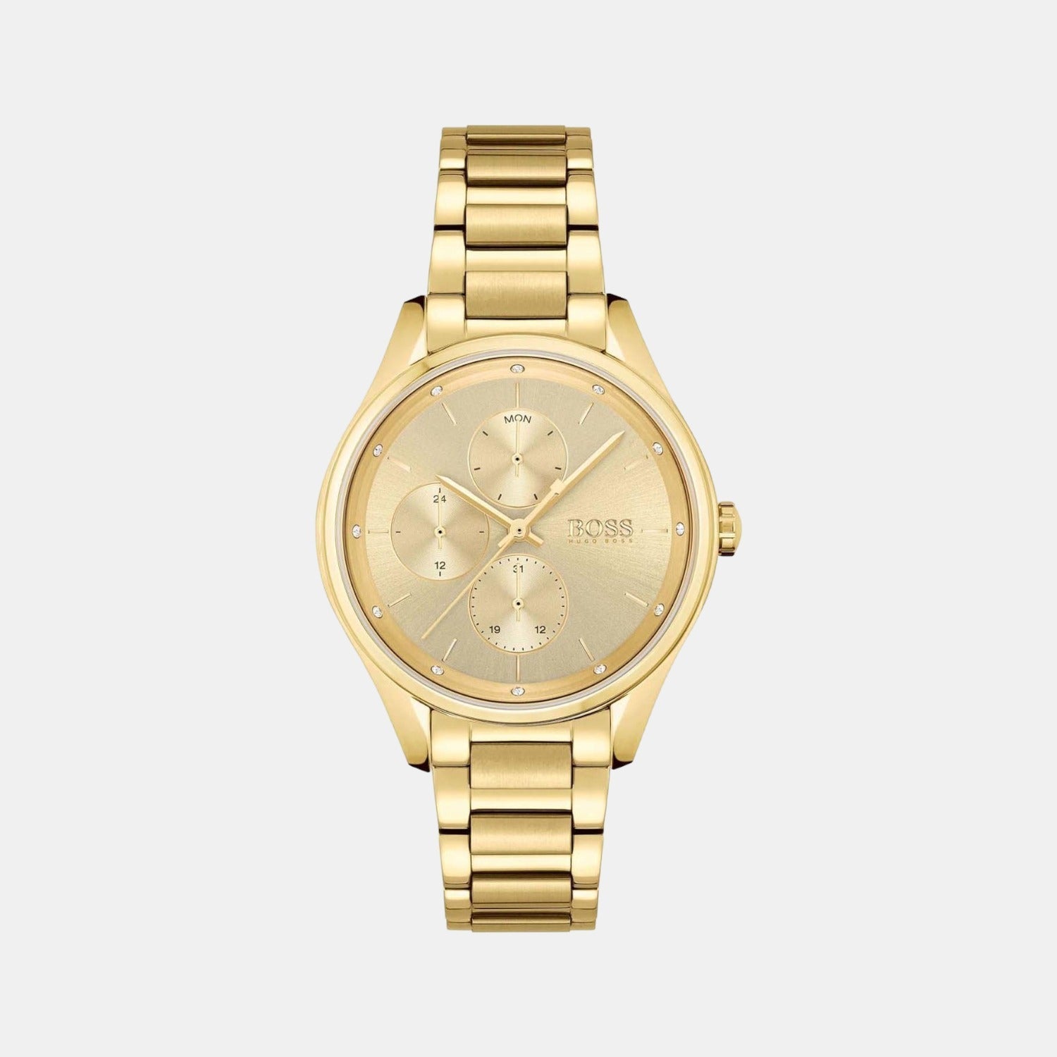 Grand Course Women Quartz Gold Dial Chronograph Stainless Steel Watch 1502584