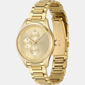 Grand Course Women Quartz Gold Dial Chronograph Stainless Steel Watch 1502584