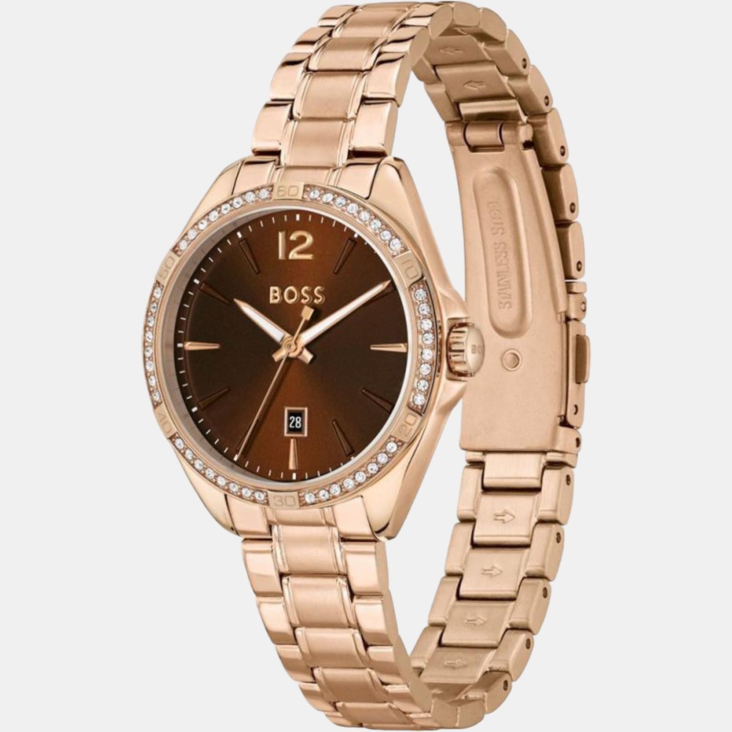 Felina Women Quartz Brown Dial Analog Stainless Steel Watch 1502621