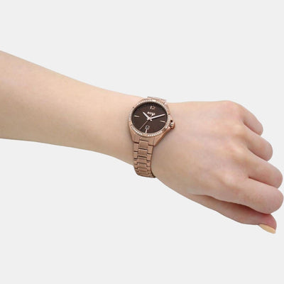 Felina Women Quartz Brown Dial Analog Stainless Steel Watch 1502621