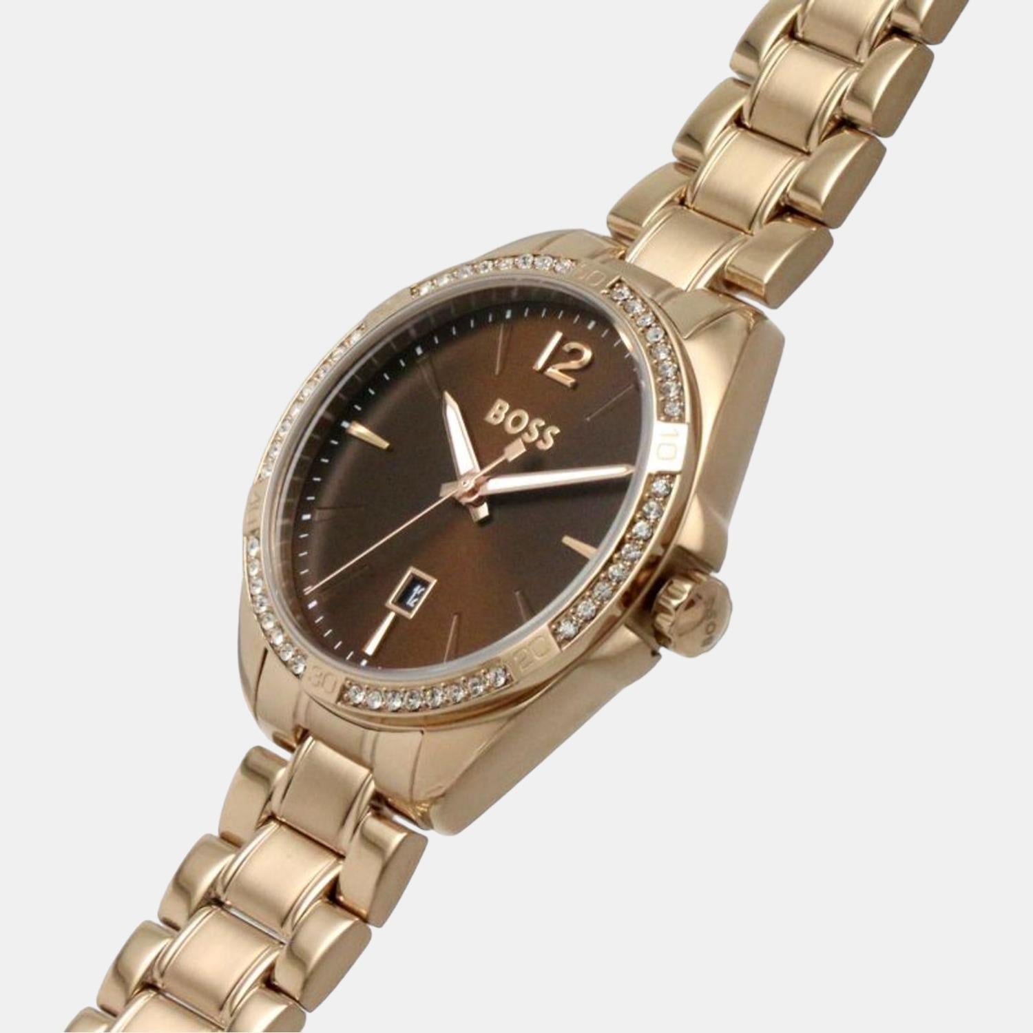 Felina Women Quartz Brown Dial Analog Stainless Steel Watch 1502621
