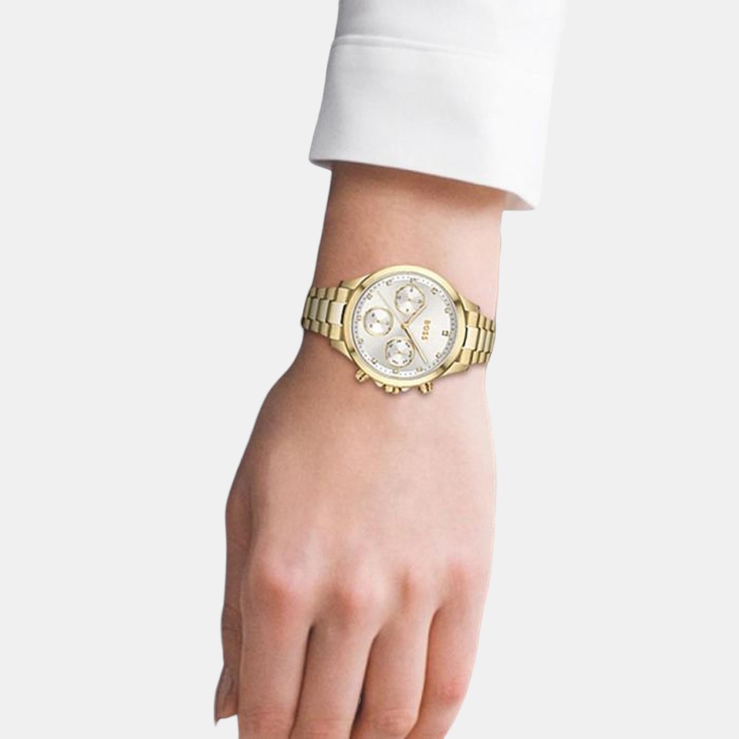 Hera Men Quartz White Dial Chronograph Stainless Steel Watch 1502628