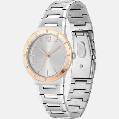 Breath Women Quartz Silver Dial Analog Stainless Steel Watch 1502646
