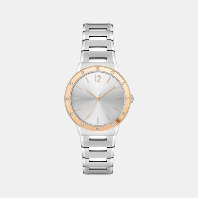 Breath Women Quartz Silver Dial Analog Stainless Steel Watch 1502646