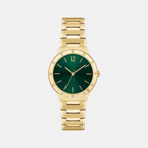 Breath Women Quartz Green Dial Analog Stainless Steel Watch 1502649