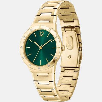 Breath Women Quartz Green Dial Analog Stainless Steel Watch 1502649