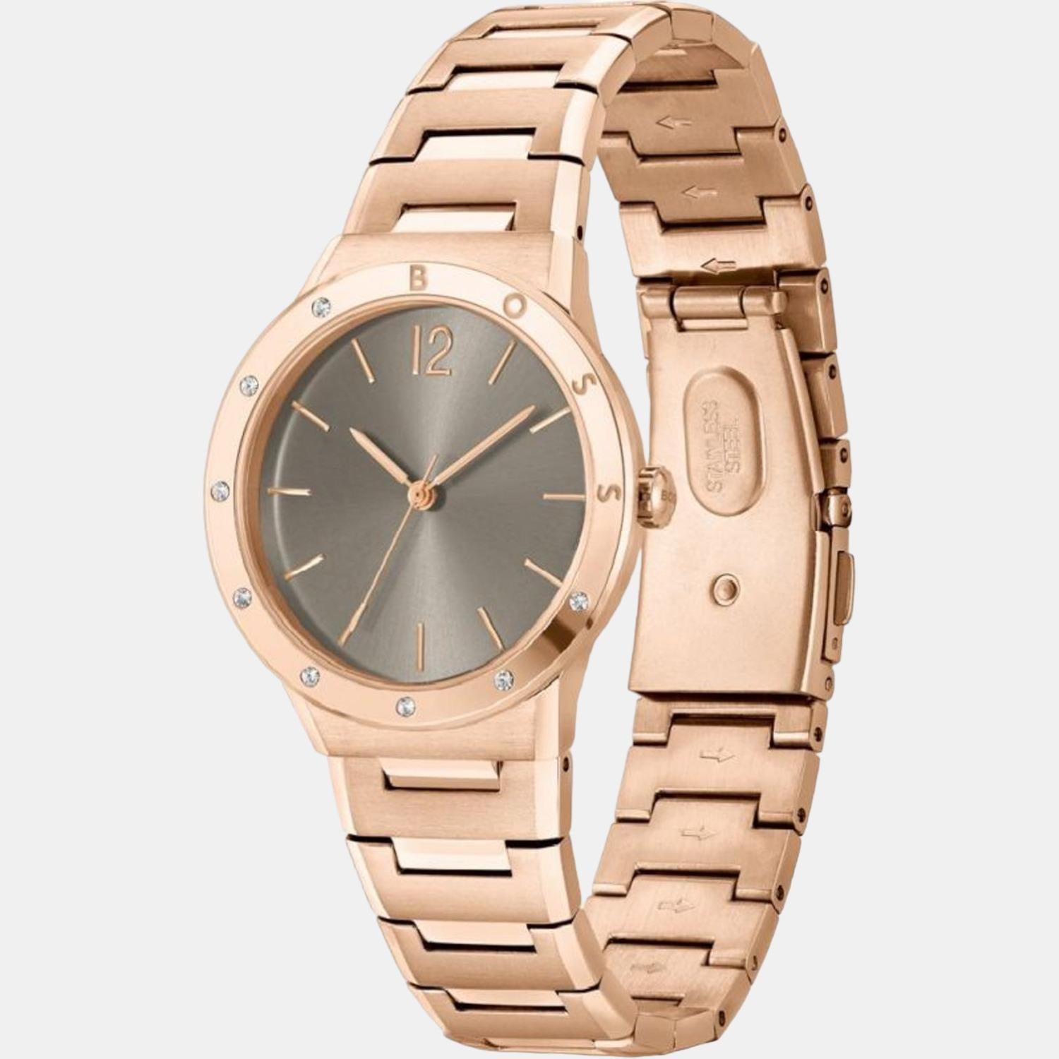Breath Women Quartz Brown Dial Analog Stainless Steel Watch 1502651