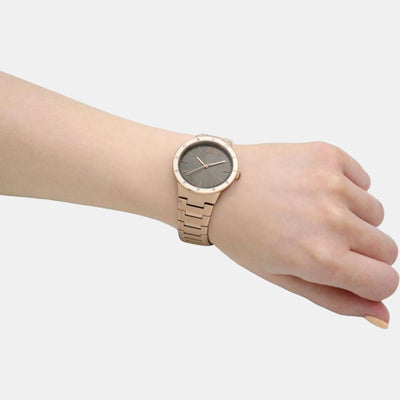 Breath Women Quartz Brown Dial Analog Stainless Steel Watch 1502651