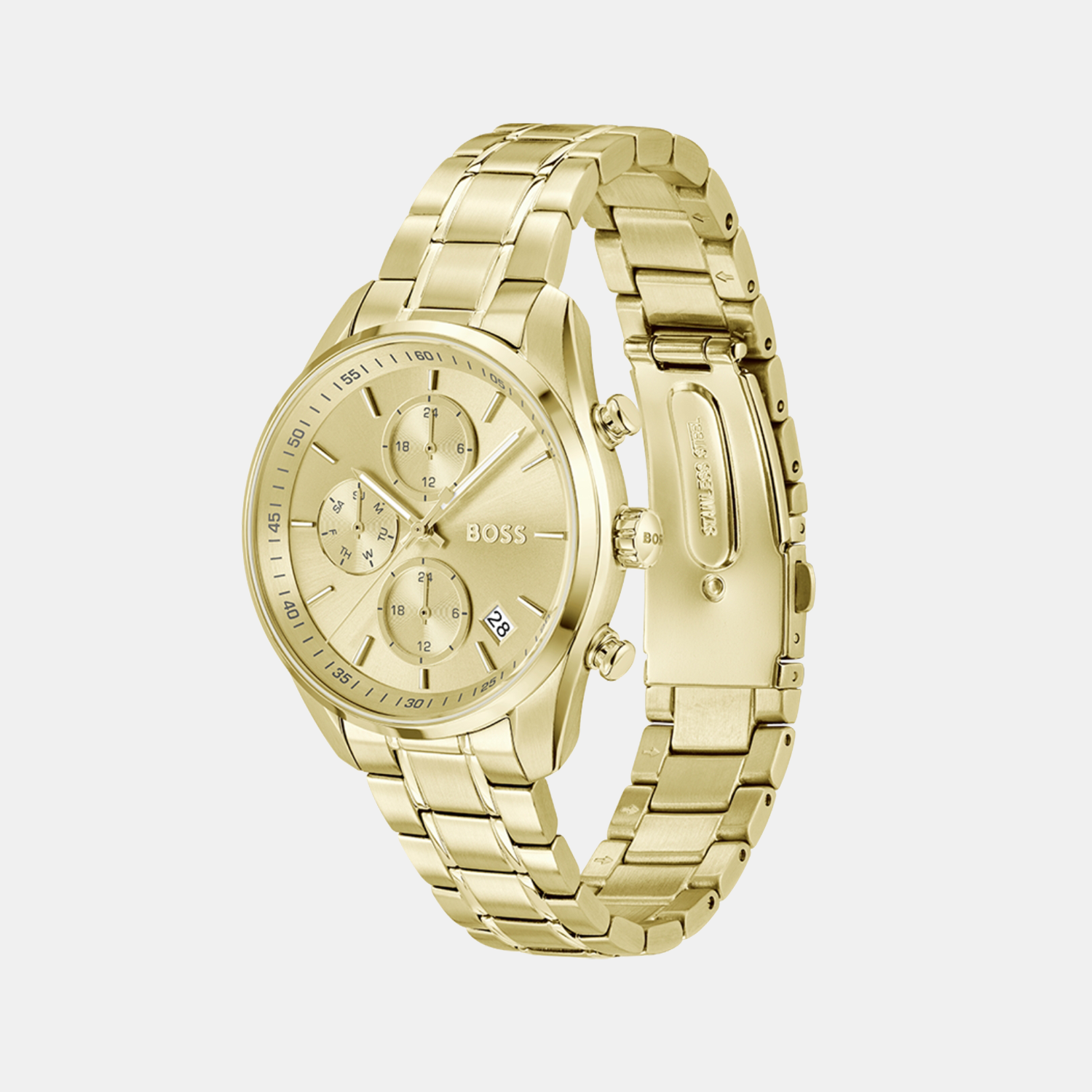 Grand Tour Women Quartz Gold Dial Chronograph Stainless Steel Watch 1502768