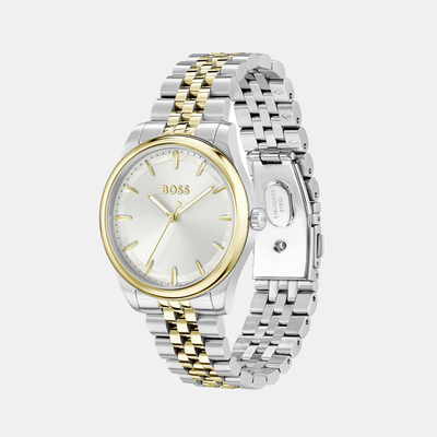 Graceful Women Quartz Silver Mother Of Pearl Dial Analog Stainless Steel Watch 1502779