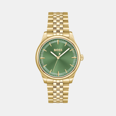 Graceful Women Quartz Green Mother Of Pearl Dial Analog Stainless Steel Watch 1502780