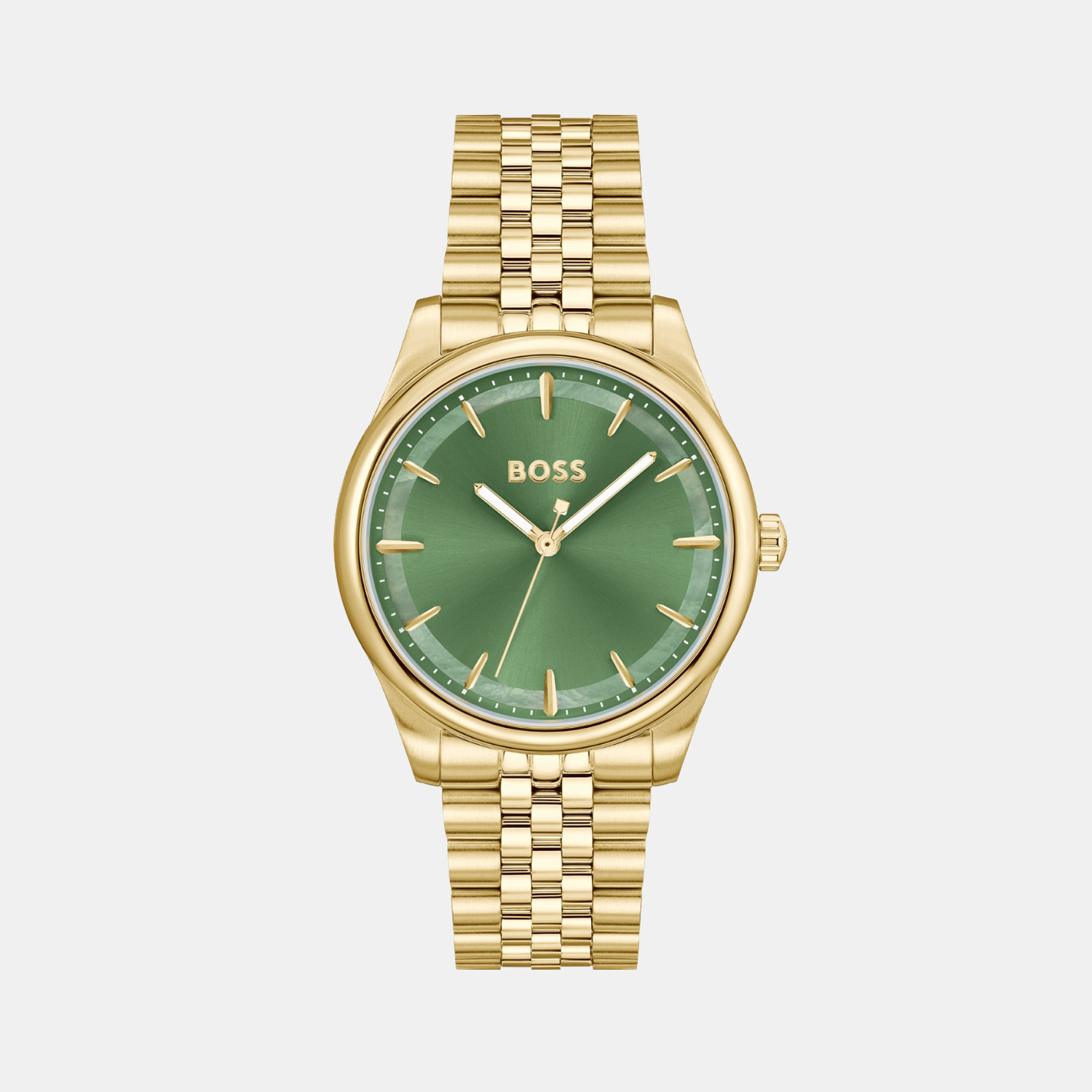 Graceful Women Quartz Green Mother Of Pearl Dial Analog Stainless Steel Watch 1502780
