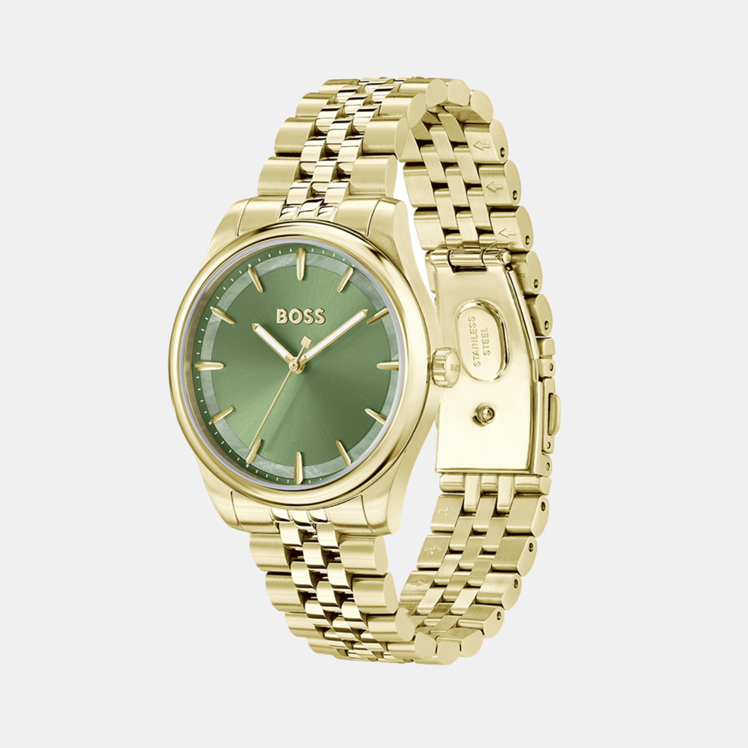 Graceful Women Quartz Green Mother Of Pearl Dial Analog Stainless Steel Watch 1502780
