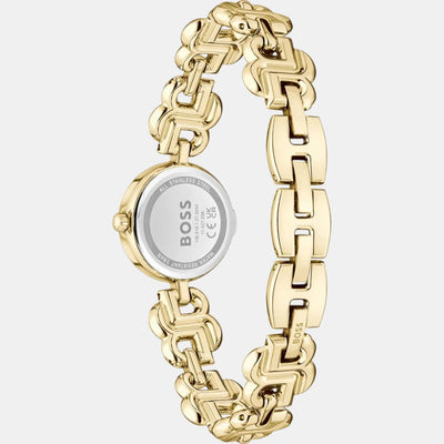 Double B Dressy Women Quartz Thin Gold Dial Analog Stainless Steel Watch 1502794