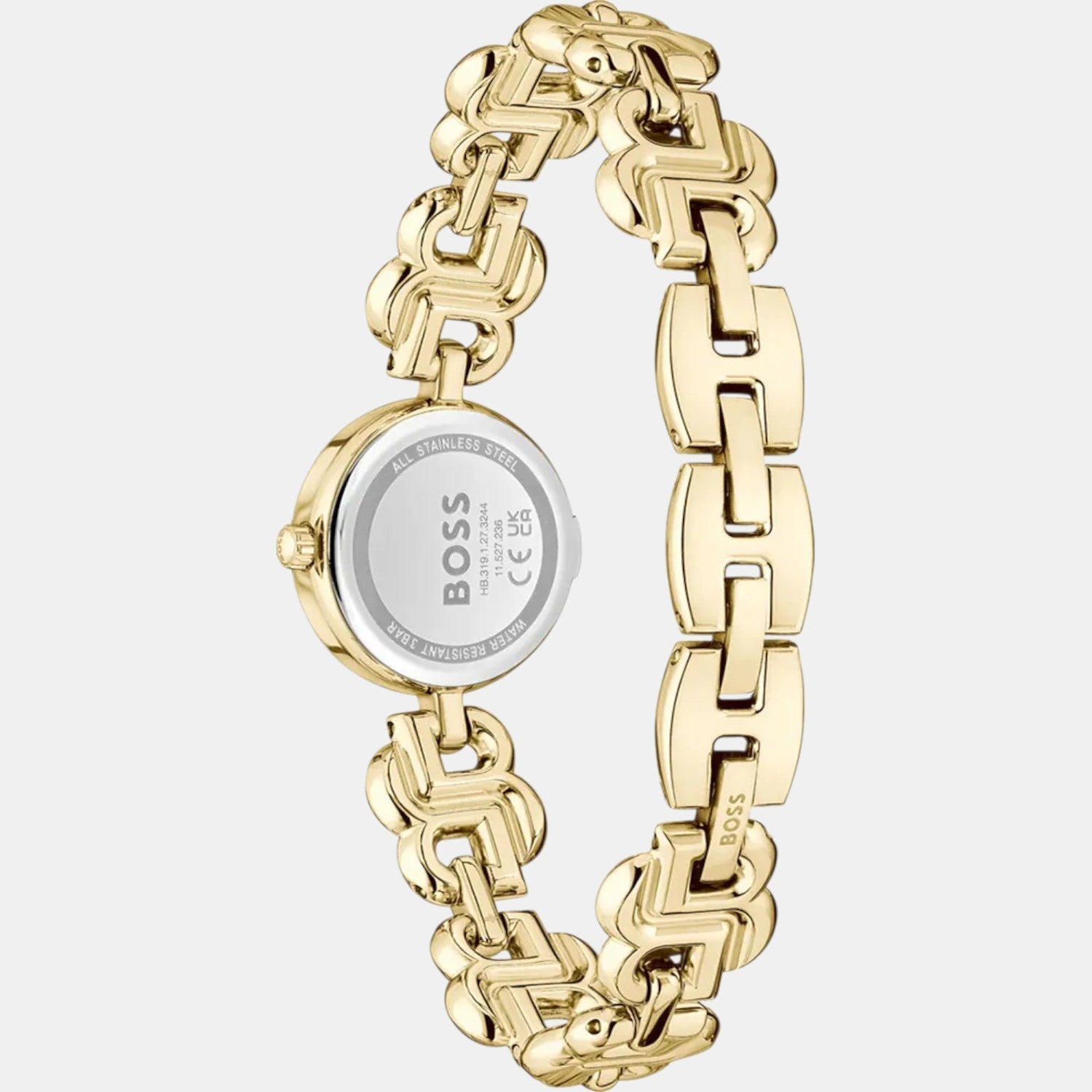 Double B Dressy Women Quartz Thin Gold Dial Analog Stainless Steel Watch 1502794