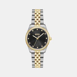 Graceful Precious Women Quartz Black Dial Analog Stainless Steel Watch 1502811