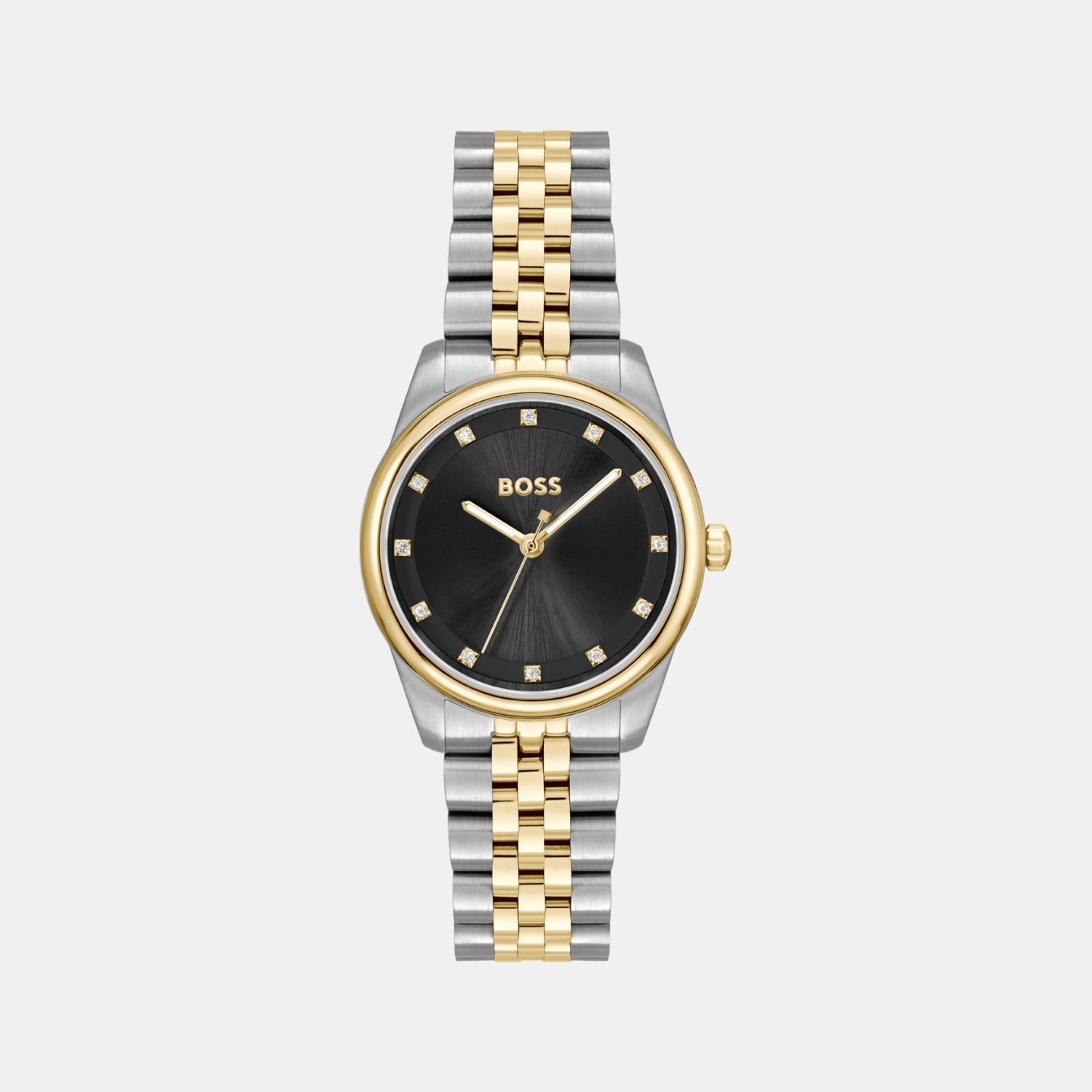 Graceful Precious Women Quartz Black Dial Analog Stainless Steel Watch 1502811